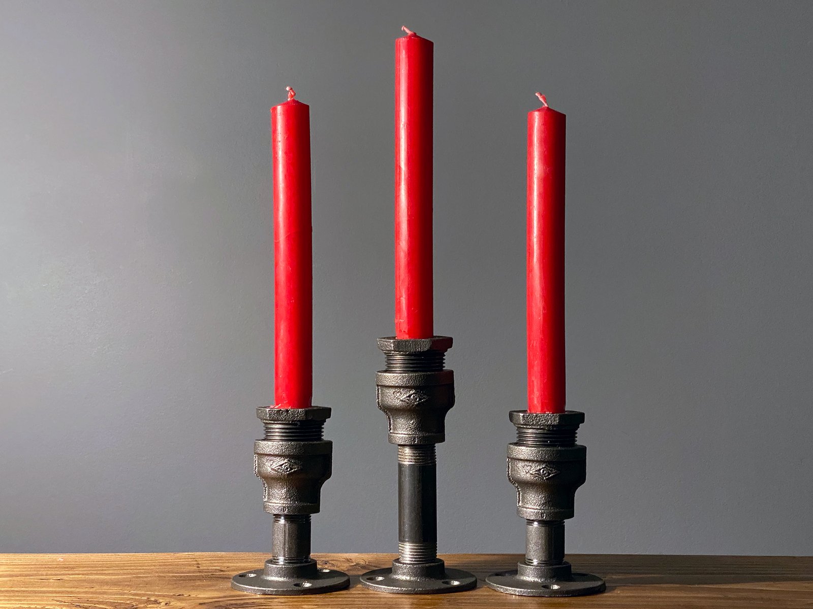 Industrial Pipe Candle Holders