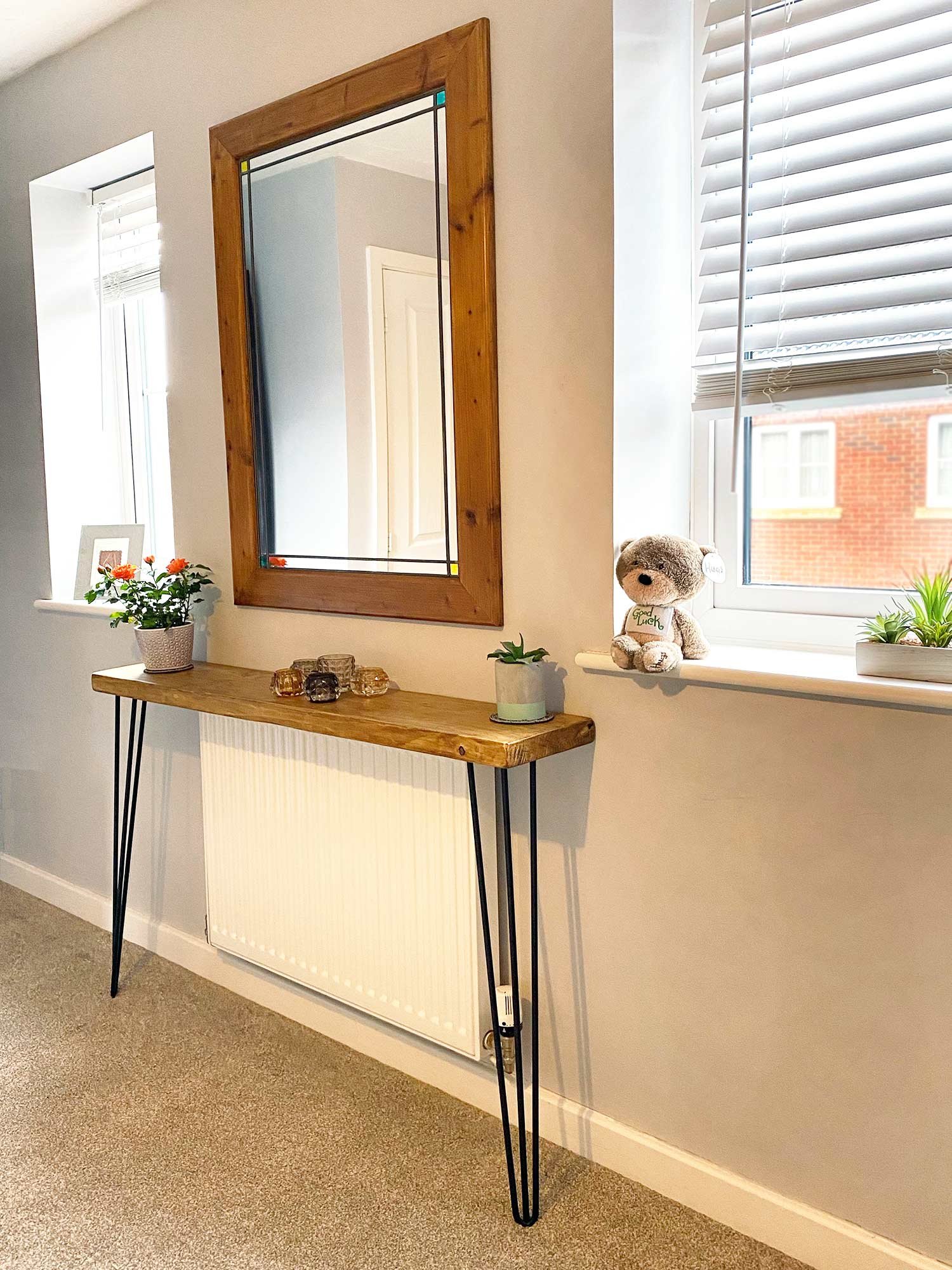 Hairpin leg console table