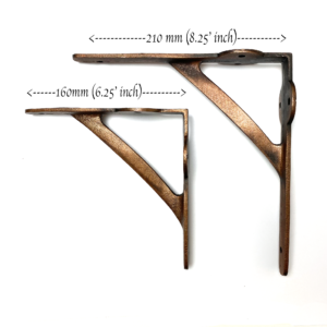 1 Pair Cast Iron Antique Copper Gallows Shelf brackets 6" & 8"