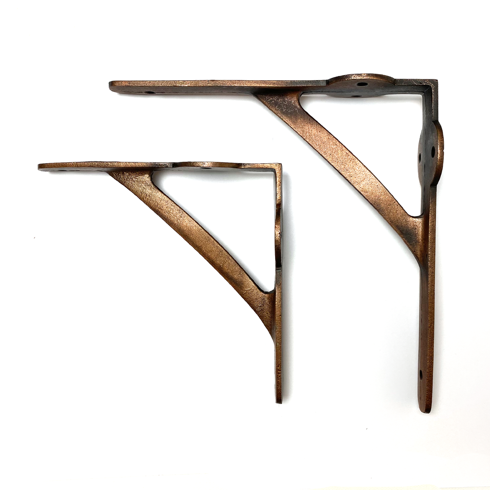 Copper shelf brackets