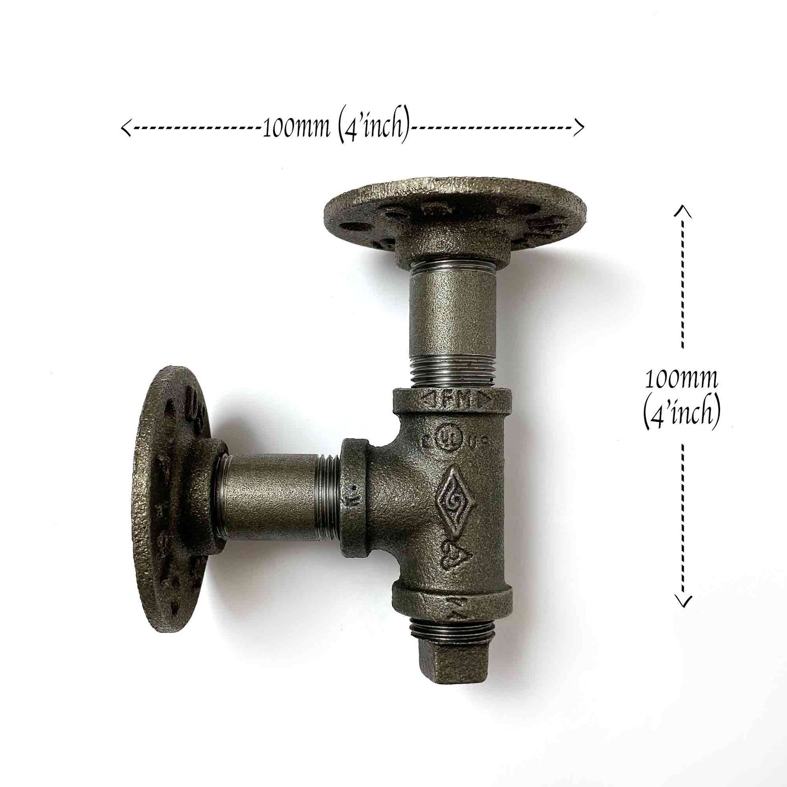 Industrial shelf pipe bracket