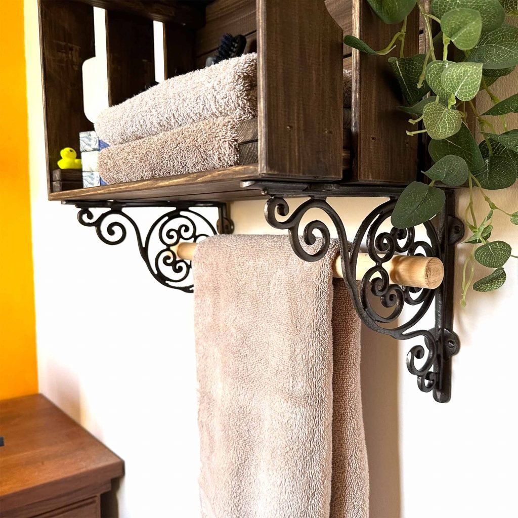 large iron scroll brackets
